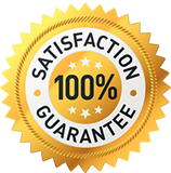 100 percent satisfaction guarantee seal