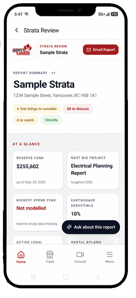 Strata Review screen 1